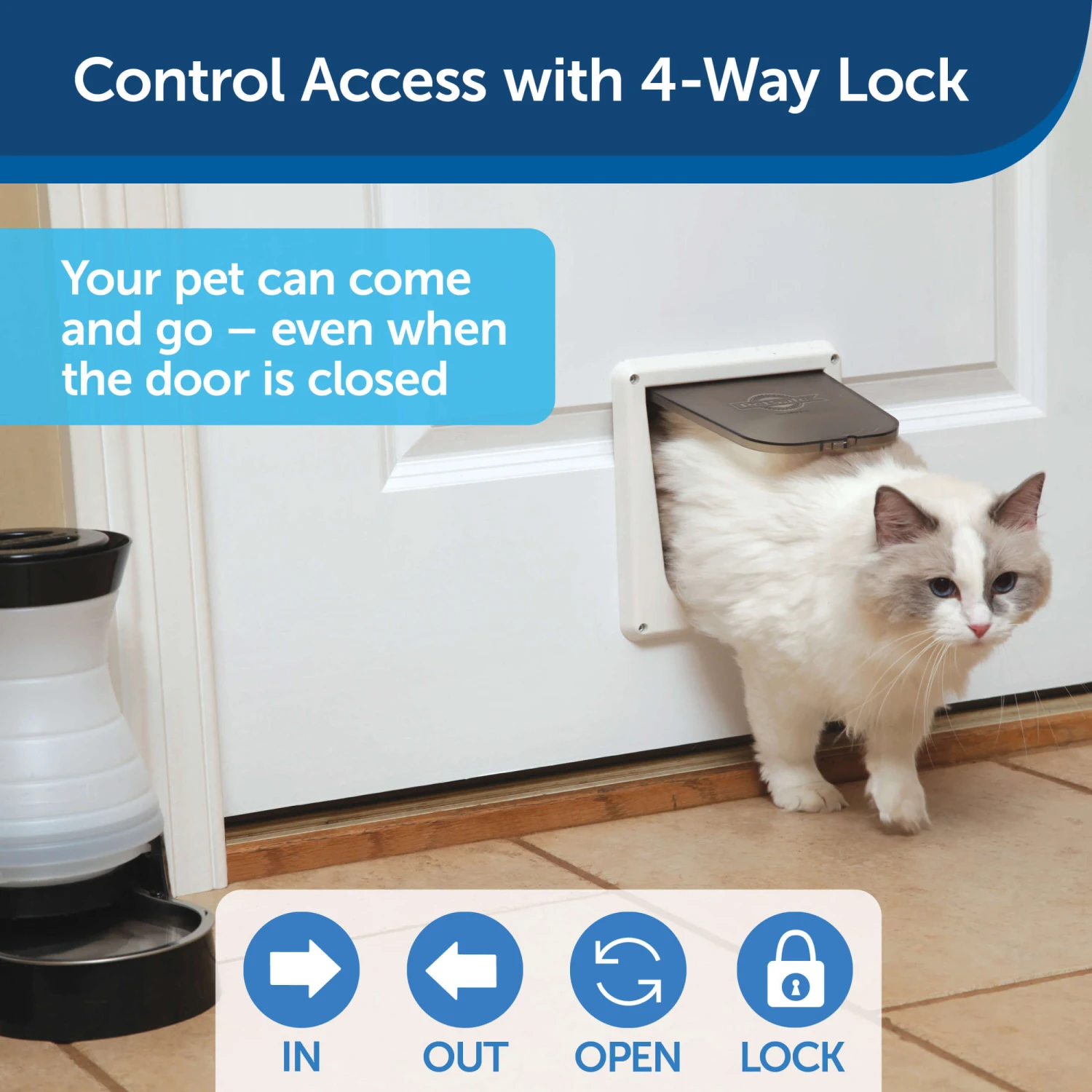 4-Way Interior Locking Cat Door 3 4-Way Interior Locking Cat Door - Image 2
